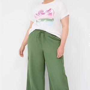 LIVI Stretch Woven Wide Leg Pants Plus Size Women's Size 18/20 Drawstring Waist